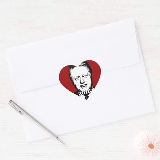 Bill Clinton 2016 Kandidaat Hart Sticker (Envelop)
