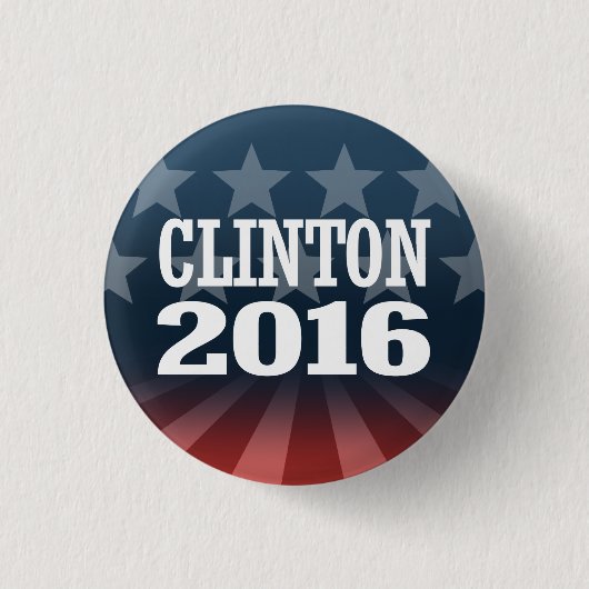 BILL CLINTON 2016 RONDE BUTTON 3,2 CM (Voorkant)