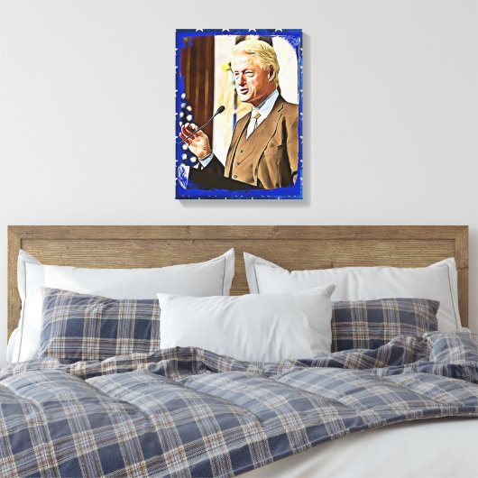 Bill Clinton 42e President Keepsake Canvas Art Afdruk (Insitu (Slaapkamer))
