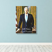 Bill Clinton 42e President Keepsake Canvas Art Afdruk (Insitu (Houten vloer))