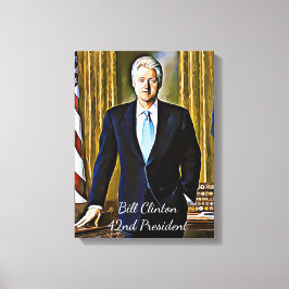 Bill Clinton 42e President Keepsake Canvas Art Afdruk