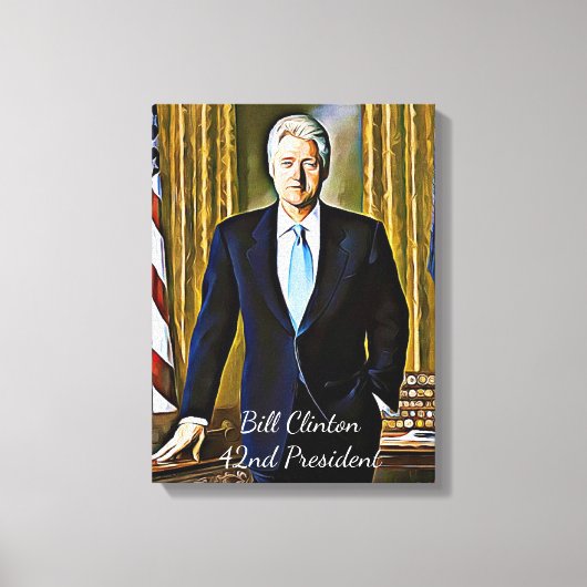 Bill Clinton 42e President Keepsake Canvas Art Afdruk (Voorkant)