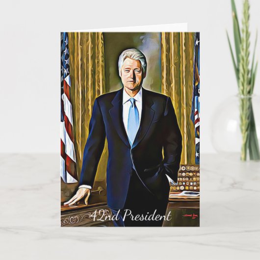 Bill Clinton 42e President leeg Wenskaart Kaart (Voorkant)