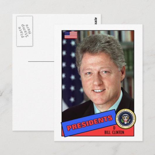 Bill Clinton Baseball Card Briefkaart (Voorkant / Achterkant)