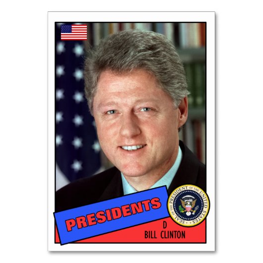 Bill Clinton Baseball Card Kaart (Voorkant)