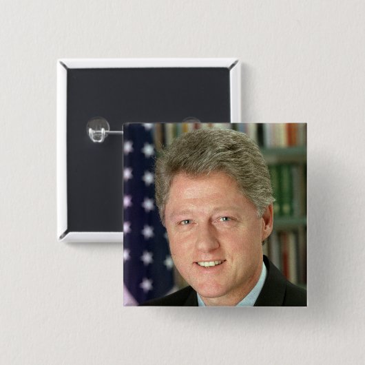 Bill Clinton Democratisch President Maison Blanche Vierkante Button 5,1 Cm (Voorkant /achterkant)