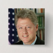 Bill Clinton Democratisch President Maison Blanche Vierkante Button 5,1 Cm (Voorkant)