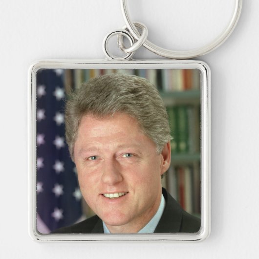 Bill Clinton Democratisch Presidentieel Witte Huis Sleutelhanger (Voorkant)