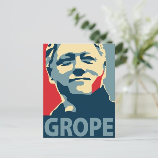 Bill Clinton - Grope: OHP Briefkaart (Staand voorkant)