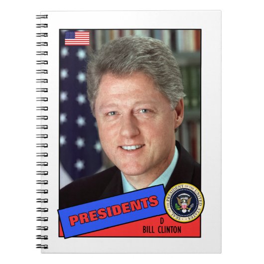Bill Clinton-honkbalkaart Notitieboek (Voorkant)