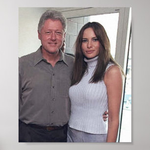 Bill Clinton & Melania Trump bij de Open 2000 VS Poster