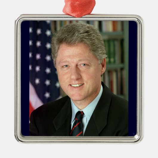 Bill Clinton Metalen Ornament (Voorkant)