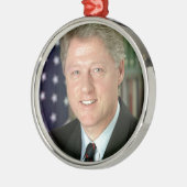 Bill Clinton Metalen Ornament (Links)