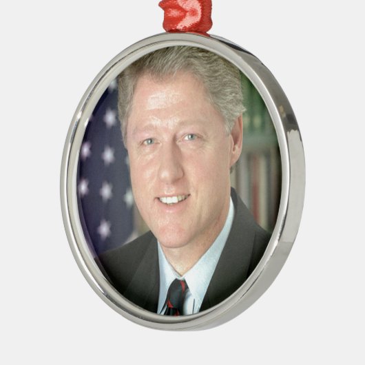 Bill Clinton Metalen Ornament (Links)