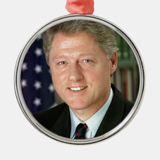 Bill Clinton Metalen Ornament (Voorkant)