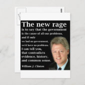 Bill Clinton No Government Quote Briefkaart (Voorkant / Achterkant)