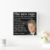 Bill Clinton No Govt Rave Quote Square Wall klok (Huis)