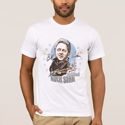 Bill Clinton politieke Rockstar! Shirt  (Voorkant)