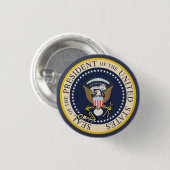Bill Clinton : Presidentiële zegel : Knoop Ronde Button 3,2 Cm (Voorkant /achterkant)
