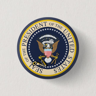 Bill Clinton : Presidentiële zegel : Knoop Ronde Button 3,2 Cm