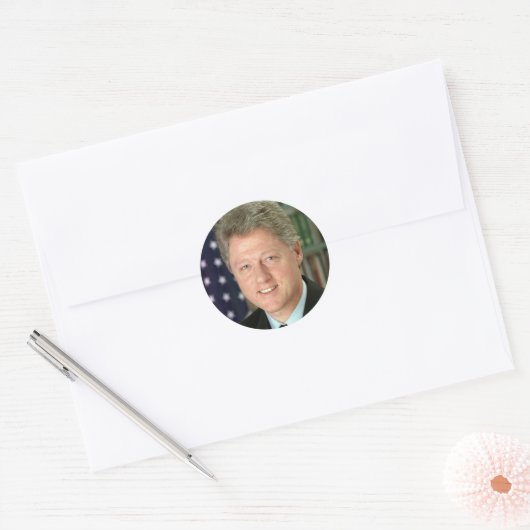 Bill Clinton Ronde Sticker (Envelop)