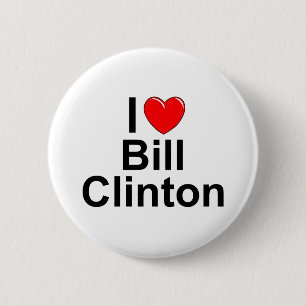 Bill Clinton van de I Love (Heart) Ronde Button 5,7 Cm