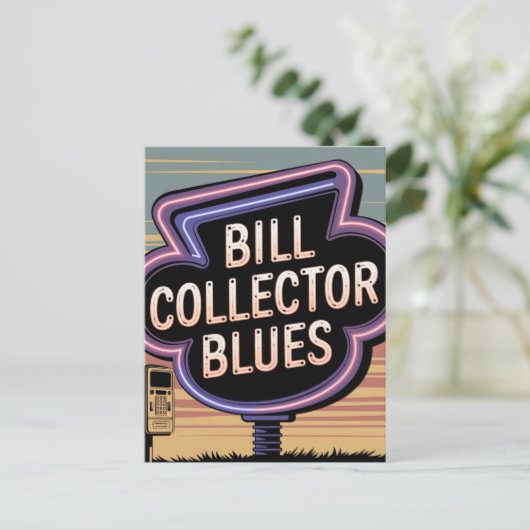 Bill Collector Blues Briefkaart (Staand voorkant)