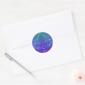 BILL ~ Cool! Groen Paarse blauw geometrisch ~ Ronde Sticker (Envelop)