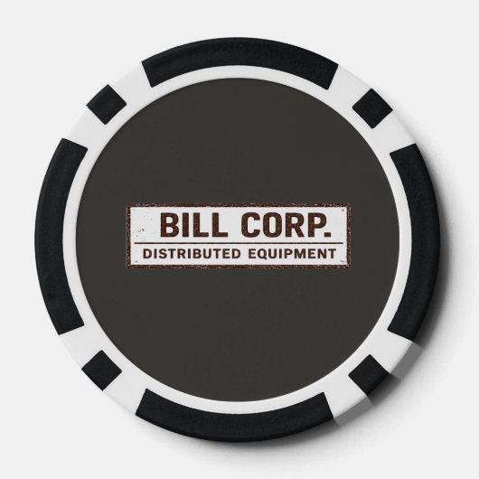 Bill Corps Gedistribueerde Apparatuur Poker Chips (Achterkant)