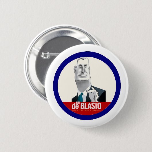 Bill De Blasio NYC Mayor 2013 Ronde Button 5,7 Cm (Voorkant /achterkant)