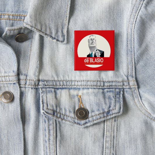 Bill de Blasio NYC Mayor 2013 Vierkante Button 5,1 Cm (In situ)