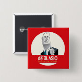 Bill de Blasio NYC Mayor 2013 Vierkante Button 5,1 Cm (Voorkant /achterkant)