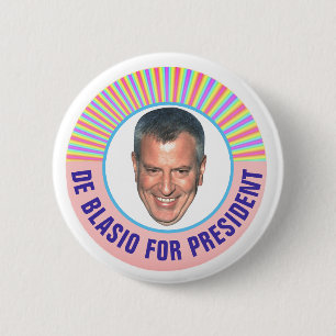 Bill de Blasio voor President 2020 Ronde Button 5,7 Cm