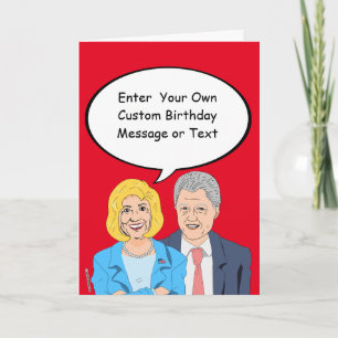 Bill en Hillary Verjaardag Kaart - Pas je Me aan