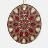 BILL ~ Gepersonaliseerd ~ Rood en bruin Kerstmis 2 Keramisch Ornament (Links)