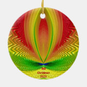 BILL ~ Gepersonaliseerde rode, groene kerst Keramisch Ornament (Achterkant)