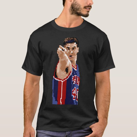 Bill Laimbeer Pixel Finger Qiangy T-shirt (Voorkant)