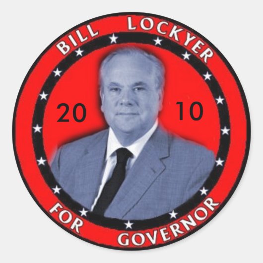Bill Lockyer Round-Stickers van 2010 Ronde Sticker (Voorkant)