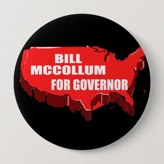 BILL MCCOLLUM FOR GOVERNOR RONDE BUTTON 4,0 CM (Voorkant)