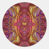 BILL ~ Multicolored Fractal Design ~ Ronde Sticker (Voorkant)