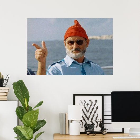 Bill Murray Life Aquatic Poster (Thuiskantoor)