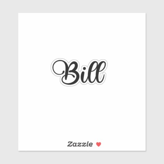 Bill Naam - Handgeschreven kalligrafie Sticker (Vel)