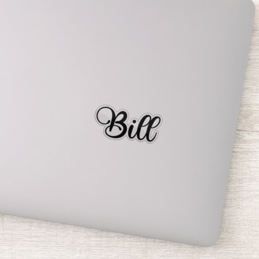 Bill Naam - Handgeschreven kalligrafie Sticker (Detail)