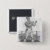 Bill Neat, gegraveerd door Percy Roberts Vierkante Button 5,1 Cm (Voorkant /achterkant)