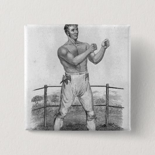 Bill Neat, gegraveerd door Percy Roberts Vierkante Button 5,1 Cm (Voorkant)