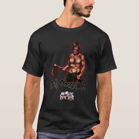 Bill Oberst Jr. Ax en MoreHorror.com T-shirt (Voorkant)