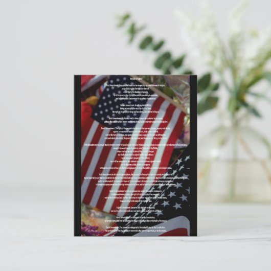 Bill of Rights and Flag Briefkaart (Staand voorkant)