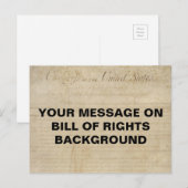 Bill of Rights Customizable Template Postcard Briefkaart (Voorkant / Achterkant)
