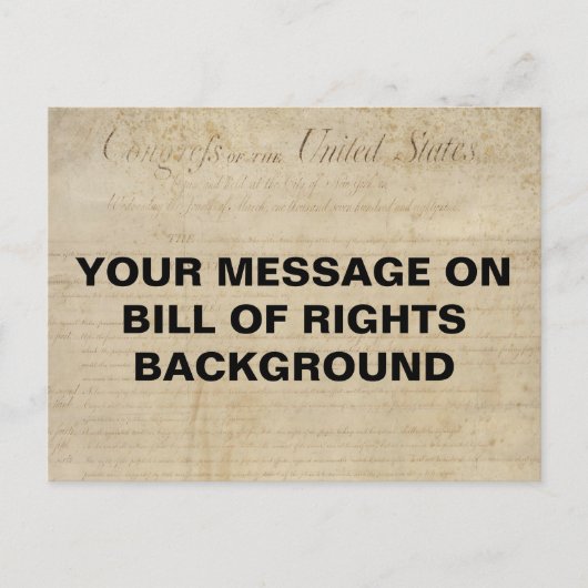 Bill of Rights Customizable Template Postcard Briefkaart (Voorkant)