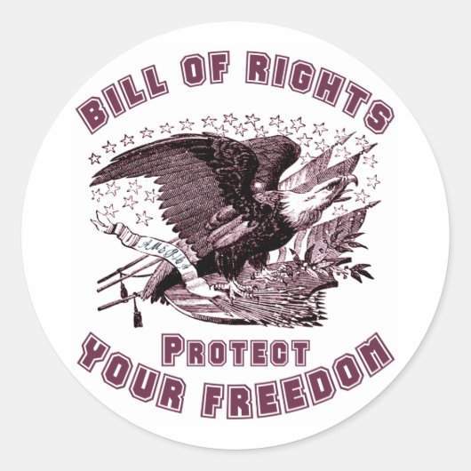 Bill of Rights Ronde Sticker (Voorkant)